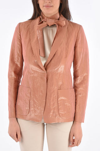 Blazer a Revers Sciallato con Fiocco