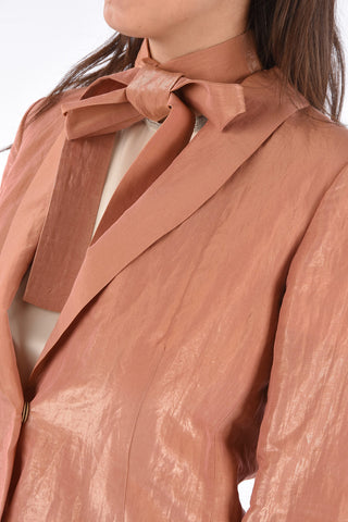 Blazer a Revers Sciallato con Fiocco