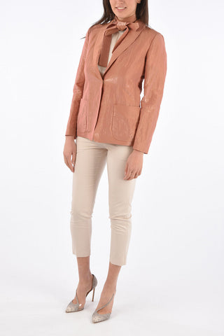 Blazer a Revers Sciallato con Fiocco