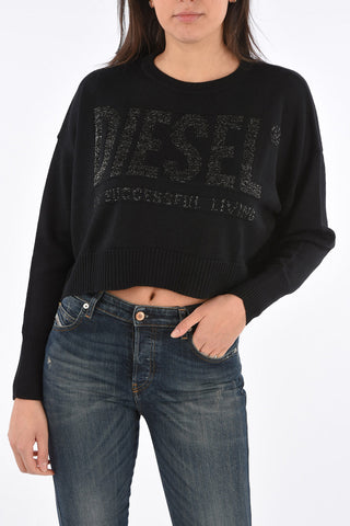 Cropped Sweater LUREXY with Lurex Embroidery