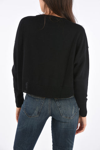 Cropped Sweater LUREXY with Lurex Embroidery