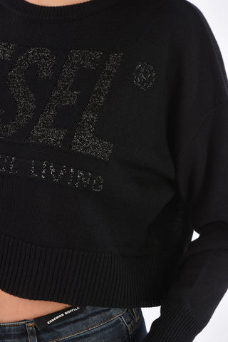 Cropped Sweater LUREXY with Lurex Embroidery
