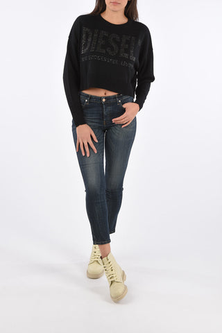 Cropped Sweater LUREXY with Lurex Embroidery