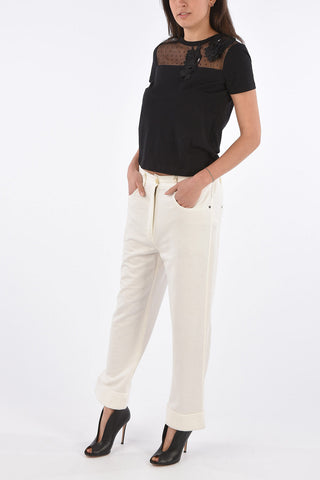 Pantaloni in Felpa con Orlo con Risvolto