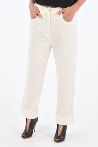 Pantaloni in Felpa con Orlo con Risvolto