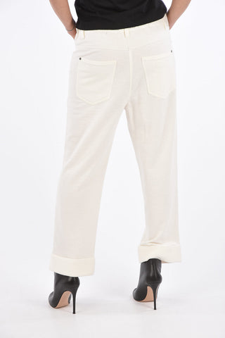 Pantaloni in Felpa con Orlo con Risvolto