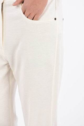 Pantaloni in Felpa con Orlo con Risvolto