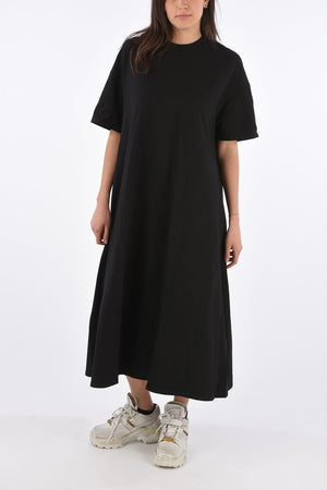 crew-neck short sleeve maxi shift dress