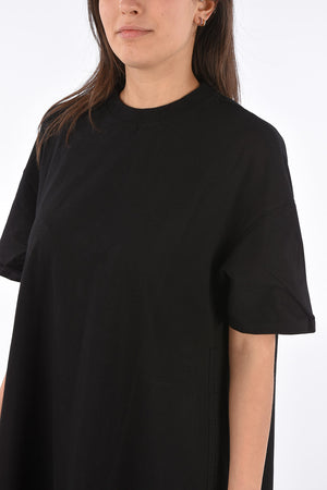crew-neck short sleeve maxi shift dress