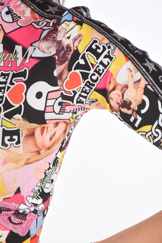 Printed ACTIVE COLLAGE Crew-Neck T-Shirt