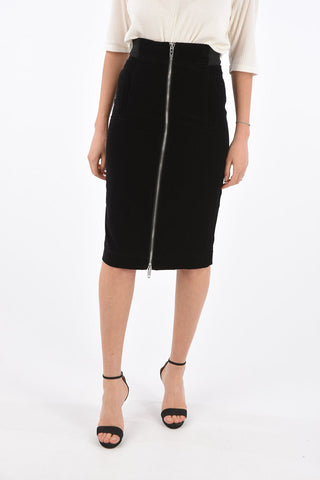 THE MARC JACOBS full zip velvet pencil skirt