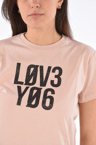 Glittery Printed I LOVE YOU T-shirt