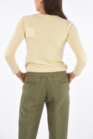 Polka Dots Crewneck Sweater with Tulle Detail