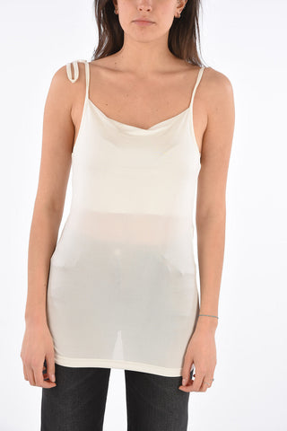 MM6 cupro sleeveless sheer top
