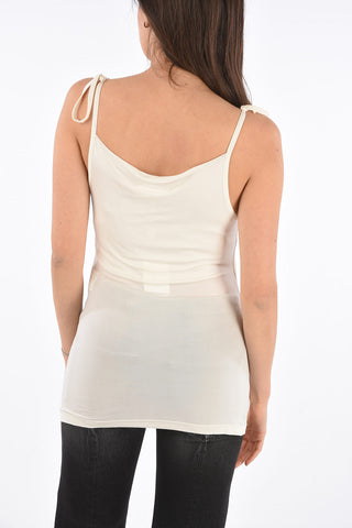 MM6 cupro sleeveless sheer top
