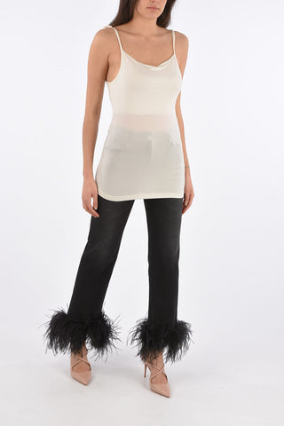 MM6 cupro sleeveless sheer top