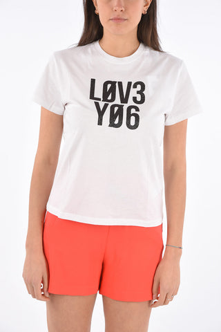 Glittery Printed I LOVE YOU T-shirt