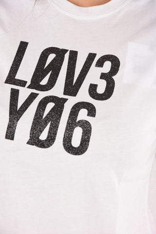 Glittery Printed I LOVE YOU T-shirt
