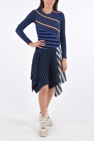 Striped Asymmetrical Dress