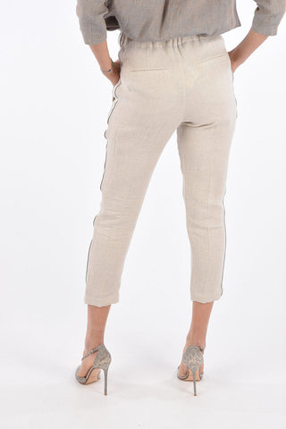 Single Pleated Pants with Elastic Waist Band 