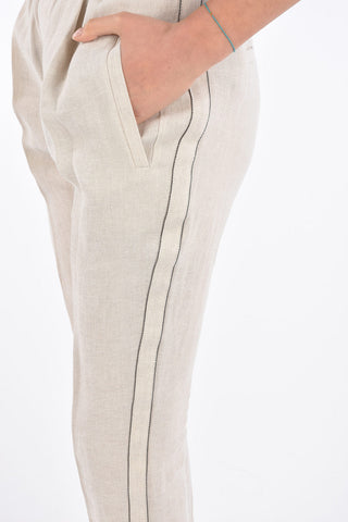 Single Pleated Pants with Elastic Waist Band 