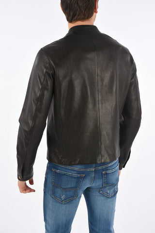 Soft Leather Jetted Pocket Jacket