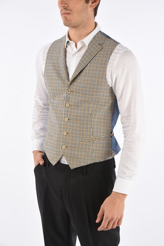 CC COLLECTION houndstooth virgin wool REWARD waistcoat drop 7R