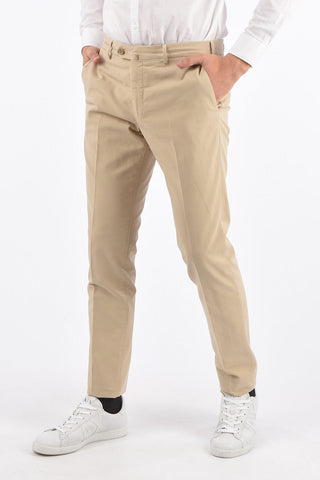 Pantaloni Slim Fit a 4 Tasche in Cotone Stretch