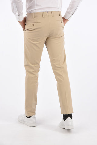 Pantaloni Slim Fit a 4 Tasche in Cotone Stretch