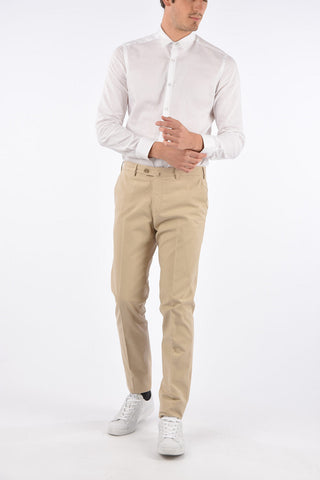 Pantaloni Slim Fit a 4 Tasche in Cotone Stretch