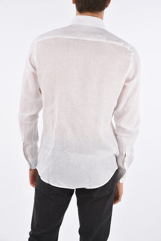 ZZEGNA Camicia in Lino a Manica Lunga