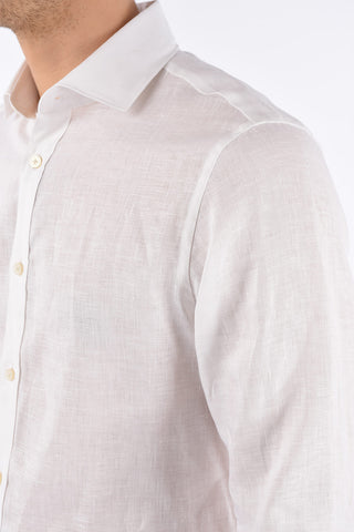 ZZEGNA Camicia in Lino a Manica Lunga