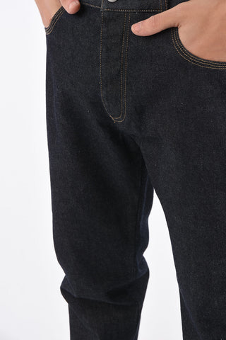 Utility Wide Jeans with Visible Seams 21 Cm