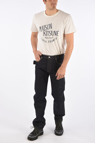 Utility Wide Jeans with Visible Seams 21 Cm