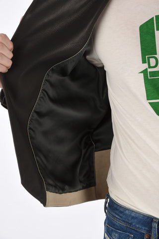 Soft Leather Zipped Pocket Biker Jacket