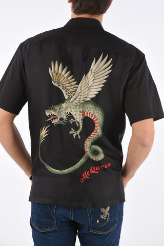 Camicia a Maniche Corte con Stampa Drago