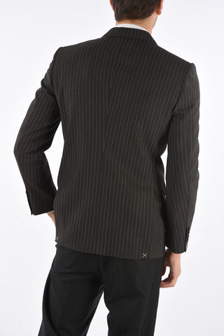 Blazer Doppiopetto Gessato con Revers a Lancia