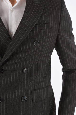 Blazer Doppiopetto Gessato con Revers a Lancia