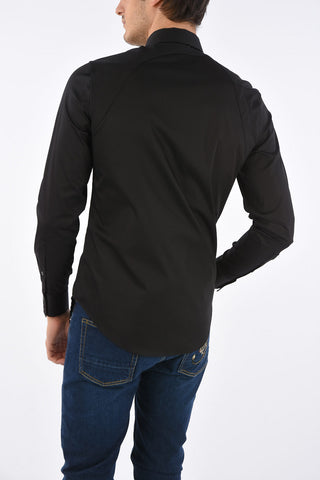 Spread Collar HARNESS Shirt with Strap Detail