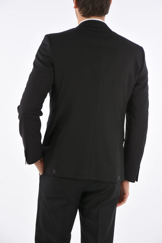 CC COLLECTION  virgin wool RIGHT side vents 2-button suit drop 7R
