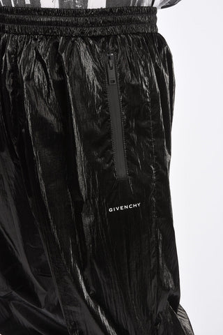 Coated Fabric Joggers with Ankle Zip