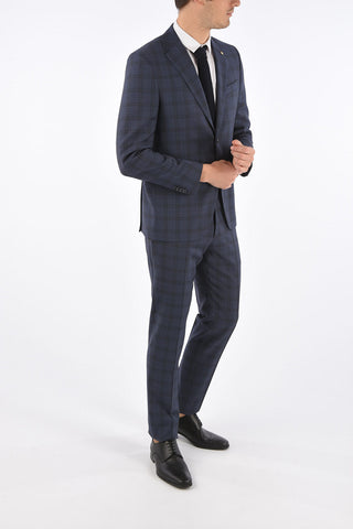 CC COLLECTION abito 2 bottoni RIGHT drop 7R a quadri due spacchi revers classico