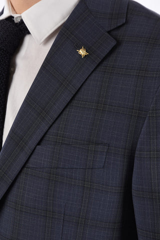 CC COLLECTION abito 2 bottoni RIGHT drop 7R a quadri due spacchi revers classico