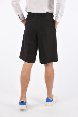 Wool Single Pleat Shorts with Jetted Pockets