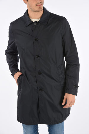 Jetted Pocket  Raincoat Jacket with Hood