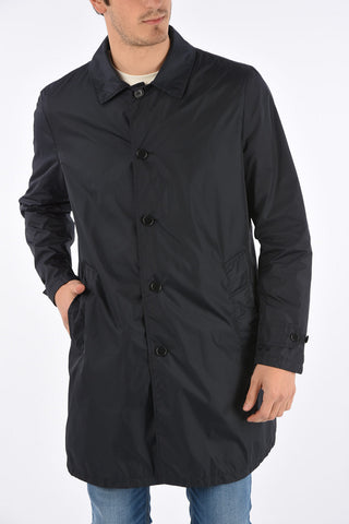 Jetted Pocket  Raincoat Jacket with Hood