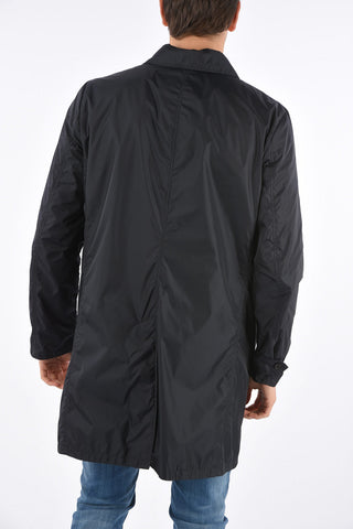 Jetted Pocket  Raincoat Jacket with Hood