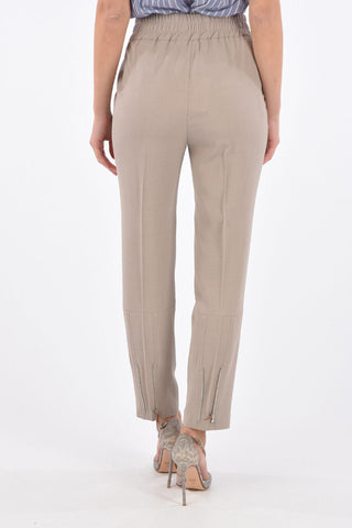 High Waist Pants with Ankle Zip