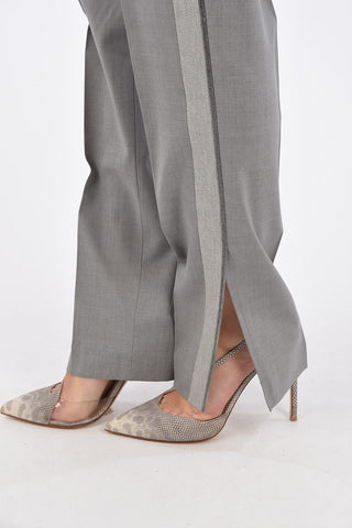 Pantaloni Dritti con Dettaglio Gioiello