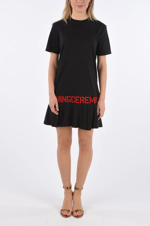 embroidered logo above knee tee dress